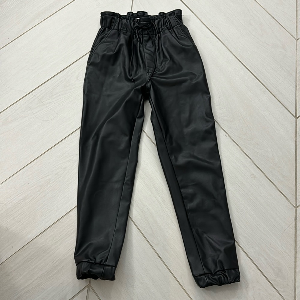 Abercrombie faux leather jogger